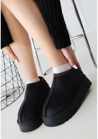 Resim Foyk Siyah Süet Kadın Bot Siyah 