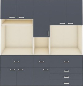 Resim Hyperion Dolap 10 Raflı 6 Çekmeceli 8 Kapaklı 220x44x243 Aytaşı-antrasit/antrasit Antrasıt/antrasıt 