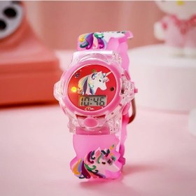Resim Sunshine022 Mor Pastel Çiçekli Kız Çocuk Kol Saati Digital Kadran Hafif Ve Şık Diğer 
