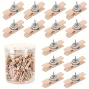Resim 30 adet Push Pin Ahşap Çerçeve Seti, Kolay Depolama ve Taşıma için Şeffaf Kutuda Paketlenmiş, Cork Panoları ve Duyuru Panoları için Uygun Çok Yönlü Push Pins, El Sanatları Süsleme Aksesuarları. 