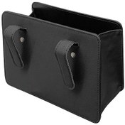 Resim Siyah Araba Çöp Kutusu, Deri Araç Çöp Kutusu, Araba Çöp Kutusu Çöp Düzenleyici Tutucu, Katlanabilir Asılı Mini Araba Saklama Çantası Araba, Suv İçin 