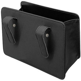 Resim Siyah Araba Çöp Kutusu, Deri Araç Çöp Kutusu, Araba Çöp Kutusu Çöp Düzenleyici Tutucu, Katlanabilir Asılı Mini Araba Saklama Çantası Araba, Suv İçin 