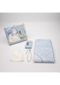 Resim Takke + Esans + Tesbih + Seccade Seti Mavi Mavi 110 x 64 