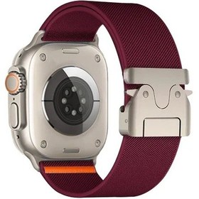 Resim Caowtan İos Watch Uyumlu Ultra 2 Naylon Kayış 49mm 45mm 41mm Örgülü Bilezik Seri 6 Se Black Yellow Xl 