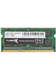 Resim Turbox Race Lap S 4 GB DDR3 1600 MHz CL11 Notebook Ram 