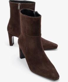 Resim Luvi Shoes Elıas Kahverengi Süet Hakiki Deri Kadın Blok Topuklu Bot Süet Kahve 