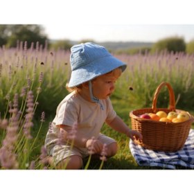 Resim Roku Kids Kulaklı Müslin Bebek Şapkası - Mavi 