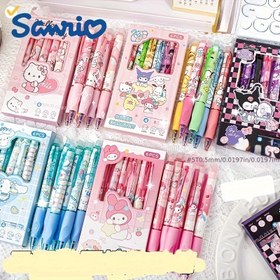 Resim 6'lı Kutu Sanrio Aile Seti Silinebilir Jel Kalemler - Sevimli Yumiko ve Arkadaşları Temalı, Plastik Malzeme, Hayvan Desenli, Pürüzsüz Yazım, Hediye, Sınavlar ve Ofis Kullanımı İçin 