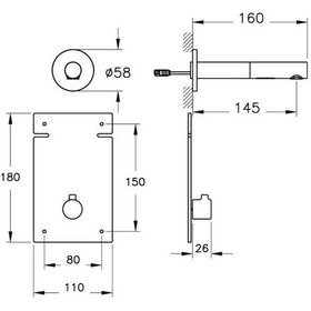 Resim Vitra Origin A47110 Ankastre Temassız Lavabo Bataryası Kısa Krom 