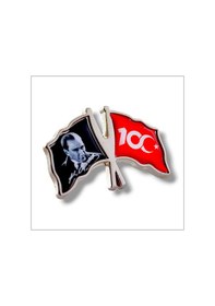 Resim Yörük Tasarım 100.yıl & Atatürk Yaka Rozet Gümüş 