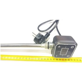 Resim Sern 600w Antrasit Renk Kare Dijital Hp013 Model Havlupan Isıtıcı Rezistans 230v L:550mm 1/2'' Yarım Parmak 