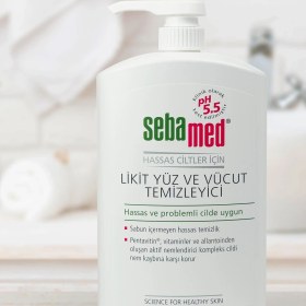 Resim Sebamed Nemlendirici Etkili Yüz ve Vücut Temizleme Jeli 1 L + Silikon Duş Lifi 