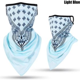 Resim Chaoduo Shop Stil 2 Açık Mavi Stil 1 Adet Nefes Buz Ipek Anti-Uv Boyun Kapak Bisiklet Ter Emme Yüz Ağız Kapak Motosiklet Bandana Yaz Açık Eşarp (Yurt Dışından) 