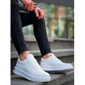 Resim BOA KB X8 Beyaz Cilt Beyaz Yüksek Taban Günlük Spor Ayakkabı 