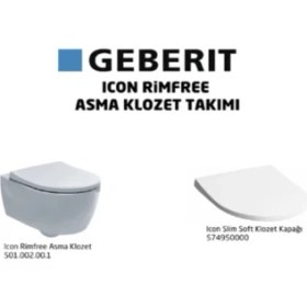 Resim Geberit Icon Rimfree Soft Slim Klozet Takımı 