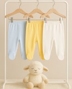 Resim Naunau Bebek Patikli Alt 3'lü Bebek Pijama Alt Giyim 