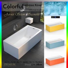 Resim Sharp Bağımsız Küvet | Jakuzi Seçenekli - 92x172 / Beyaz / 1 Kişilik 