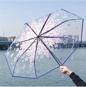 Resim Cordial Mor Pembe Çiçekli Rüzgara Dayanıklı Katlanır Şemsiye - 8 Ribli Sağlam Taşınabilir 