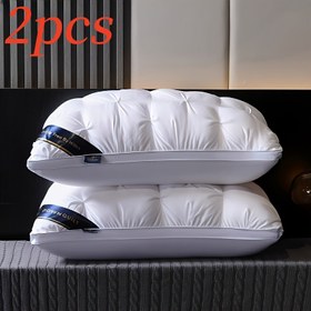 Resim 2 Adet Ergonomik Boyun Destek Yastığı, 45x75cm - Derin Uyku Tasarımı, Alerji Dostu Polyester Kılıf, Aile ve Karavan Yatakları İçin İdeal, Dört Mevsim Kullanım, Evde Ergonomik Yastık | Hipoalerjenik Kılıf, Yatak Yastıkları 
