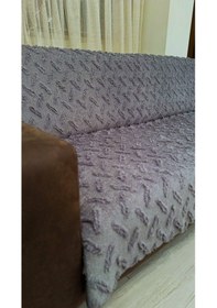 Resim Bohem Tarz Lüks Kaymaz Koltuk Örtüsü 175x220 Şönil Bohem Koltuk Kılıfı Füme 