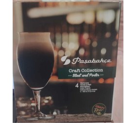 Resim Şık 4'lü Bira Bardağı Seti, 410CC, Beyaz, Dayanıklı ve Estetik Tasarım 