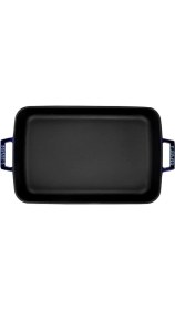 Resim Metal Premium Serisi - Döküm Rosto ve Fırın Tepsisi, Dikdörtgen, 26X40 Cm, Majolik Mavi 