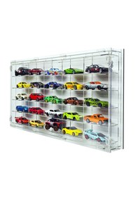 Resim Şeffaf Raflı Şeffaf Kapaklı Hobi Araba Rafı 25'li Şeffaf 