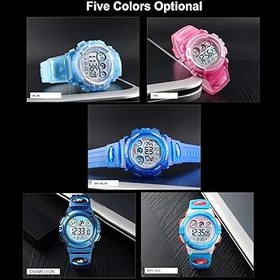 Resim Hosioe 1451 Çocuk İzle Erkek Kız Çocuklar için Dijital İzle 50 M Renkli EL Işık/Alarm/Kronometre/Hafta/Tarih Ekranı ile Su Geçirmez Spor Kol Saati 