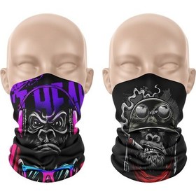 Resim Dair Maymun Desenli 2'li Set Boyunluk Bandana Outdoor Balaklava Yüz Ma 