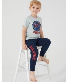 Resim Spider Man D4750-3 Çocuk Yeşil Melanj Pijama 