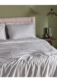 Resim Madame Coco Nicole King Size %100 Pamuk Armürlü Nevresim Takımı - Açık Gri Gri 