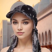 Resim Erkekler için Şık Düz Renkli ve Baskılı Ördek Gagası Kep - Müslüman Kaju Bandana Kap, El Yıkama/Kuru Temizleme, Erkekler için Ramazan Hediyesi, Hijab Kapaklar 