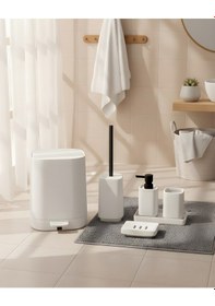 Resim Mien Kare Beyaz 5 Parça Akrilik Banyo Seti Modern Ve Şık Tasarım Beyaz 