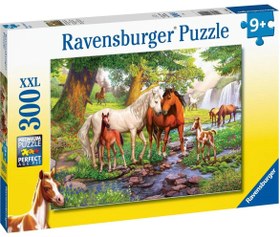 Resim Ravensburger 300 Parça Puzzle Nehirde Atlar 129041 