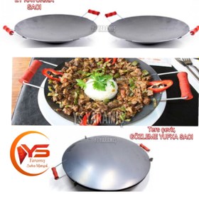 Resim Ys YARAMIŞ Ys 40cm Wok Tava Saç Kavurma Et Saç Kavurma / Yufka Gözleme Bazlama Ekmek Sacı Vok Tava 