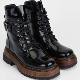 Resim Tamer Tanca Kadın Hakiki Deri Siyah Rugan Casual Bot 775 2315 Bn Bot Sk23/24 Sıyah Krsk Rgn Siyah 