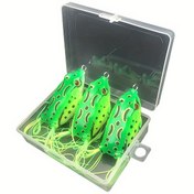 Resim 3 Adet Gerçekçi Kurbağa Yemleri, Keskin Kanca ile Yumuşak PVC Yem, 0.42oz, 5.49cm - Levrek Balıkçılığı için İdeal, Kullanışlı Saklama Kutusu Dahil 
