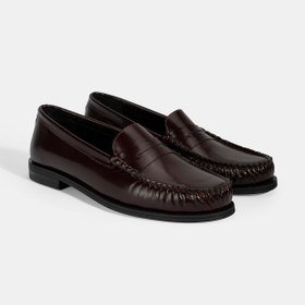 Resim Desa Kadın Bordo Klasik Deri Loafer 