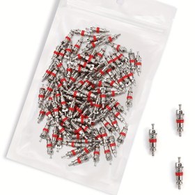 Resim 100 Adetlik Yuvarlak Çinko Alaşımlı Schrader Vana Çekirdekleri, Arabalar, Bisikletler, Motosikletler için Kapaklı - Çoklu Araç Uyumluluğu 