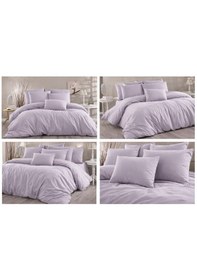 Resim Vionetta Ranforce % 100 Pamuk Açık Gri 2 Yastıklı Tek Kişilik Nevresim Takımı Açık Gri 