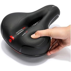 Resim Bisiklet Koltuk Sele Airzone Hava Kanallı Reflektörlü Elastomer Yaylı Soft Doku Selesi Geniş Sele Siyah 