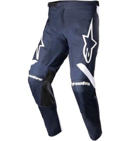 Resim Alpinestars Racer Hoen Kros Motosiklet Pantolonu Mavi Beyaz 