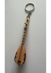 Resim El Yapımı 2 Adet Birden Minyatür Anahtarlık Bağlama Saz Araba Süs 
