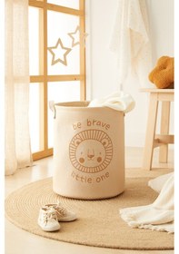 Resim Ocean Home Textile Çocuk Odası Sevimli Aslan Jüt Keten Kumaş Oyuncak Sepeti 33 x 40 cm 