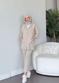 Resim HAZA MODA Fermuarlı Spor Takım Bej 