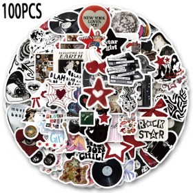 Resim 100 adet Y2K Estetik Çıkartmalar - Scrapbooking, Laptoplar, Su Şişeleri, Telefonlar ve Daha Fazlası için Vinil Etiketler | Yıldızlar, Kalpler, Müzik ve Vintage Vibeler ile Trend Karikatür Tasarımlar | Kendin Yap Projeleri ve Kişiselleştirme için Dayanıklı Kağıt Çıkartmaları, Scrapbooking Aksesuarları | Punk Tarzı Çıkartmalar | Su Geçirmez Çıkartmalar, Sevimli Çıkartmalar 