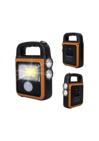 Resim Powermaster Hs-8020c Cob Led Solar 4 Kademeli Şarjlı El Işıldak Feneri - Usb Çıkışlı Powerbank Şeffaf 