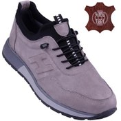 Resim Detector İç Dış Hakiki Deri Ortopedik Taban Erkek Günlük Ayakkabı Dtc9021 Gri 