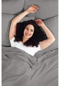 Resim Çift Kişilik 160X200 Lastikli Çarşaf Takımı-Gri 
