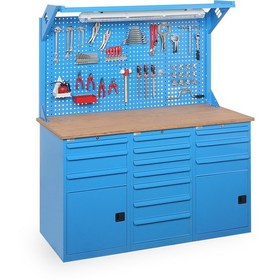 Resim Star Çelik 13 Çekmeceli Dolaplı Takım Asma Panolu Çalışma Tezgahı 